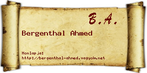 Bergenthal Ahmed névjegykártya